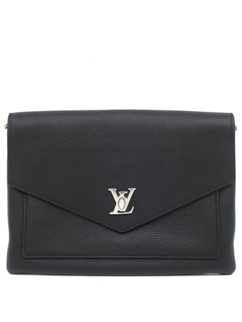 Louis Vuitton Clutch Pochette My Lockme Calfskin Noir Silver Second